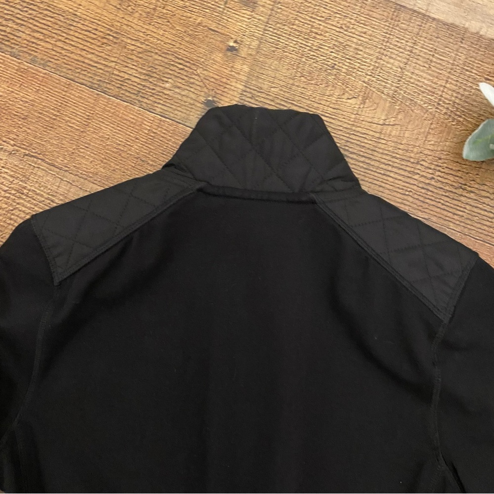 Ralph Lauren Sporty Black Zip Up Jacket, Quilted Accent, Pockets - Picture 8 of 12